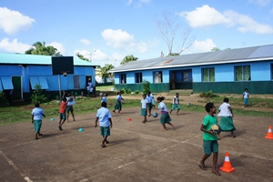 Pacific Children playing basketball