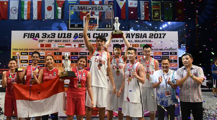 Indonesia (women) and China (men) at the FIBA 3x3 U18 Asia Cup 2017