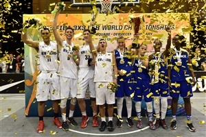 New Zealand\'s men & France\'s women (2015 FIBA 3x3 U18 World Championships Winners)