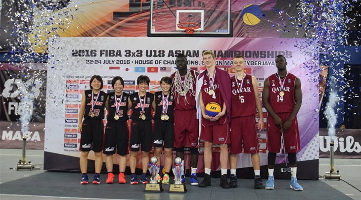 Japan's women and Qatar's men at the FIBA 3x3 U18 Asia Cup 2016