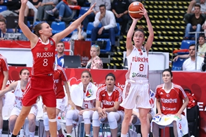 Turkey v Russia, 5th/6th place game, EuroBasket Women 2015; 8 Olcay CAKIR (Turkey)